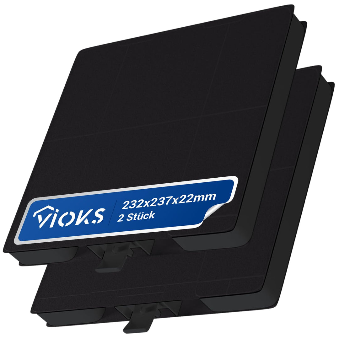 VIOKS 2 Stk Aktivkohlefilter Dunstabzugshaube 232x237x22mm Ersatz für Bosch DHZ5326 11026769 0070543