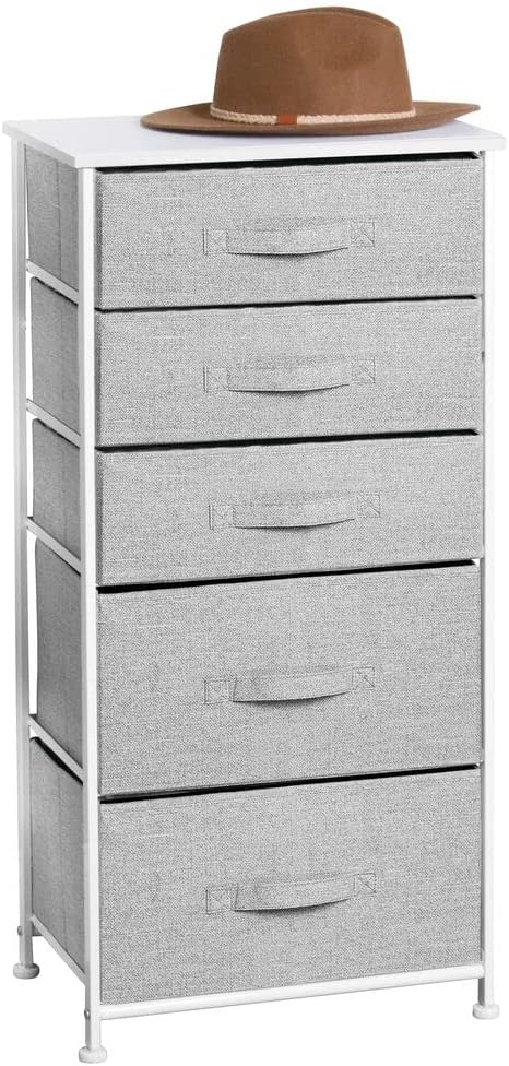 mDesign Kommode aus Stoff – praktischer Schrank Organizer mit 5 Schubladen in 2 Grössen – Aufbewahru