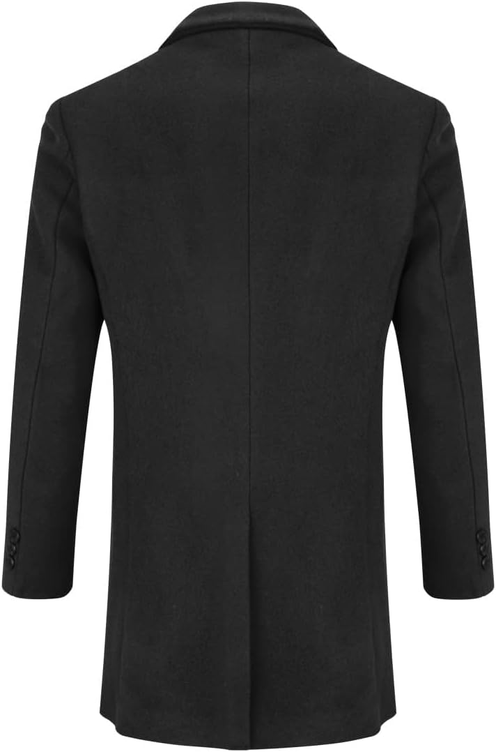Wintermantel Herren Mantel Lang Slim Fit Herrenmantel Winter Warm Business Mantel Herren Wolle Wollm