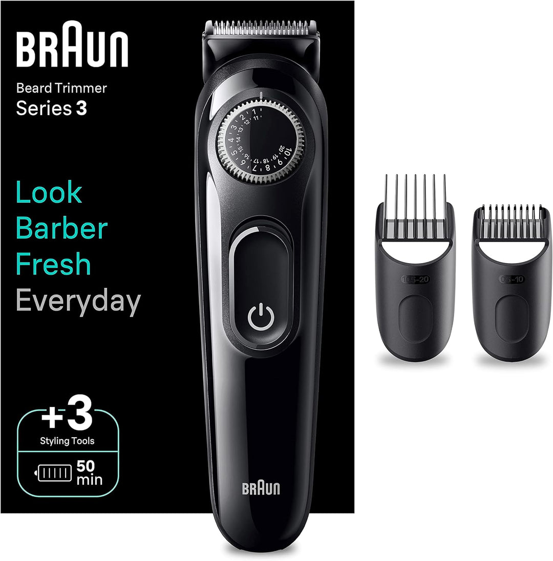 Braun Barttrimmer, Trimmer/Haarschneider Herren, Haarschneidemaschine mit ultrascharfer Klinge, 40 L