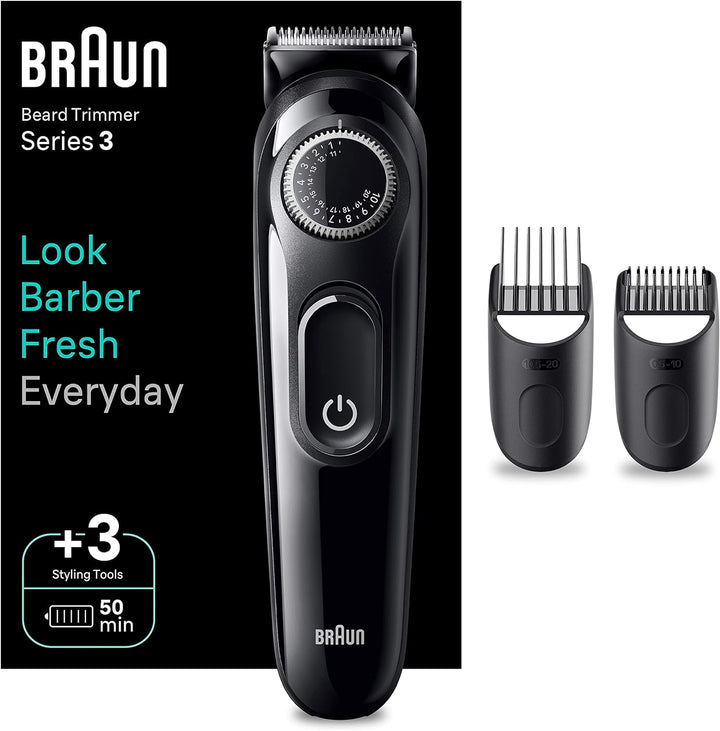Braun Barttrimmer, Trimmer/Haarschneider Herren, Haarschneidemaschine mit ultrascharfer Klinge, 40 L