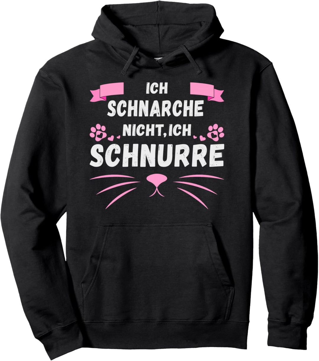 Schlafshirt Katze Damen, ich schnarche nicht, ich schnurre Pullover Hoodie