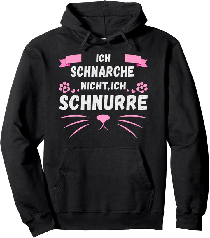 Schlafshirt Katze Damen, ich schnarche nicht, ich schnurre Pullover Hoodie