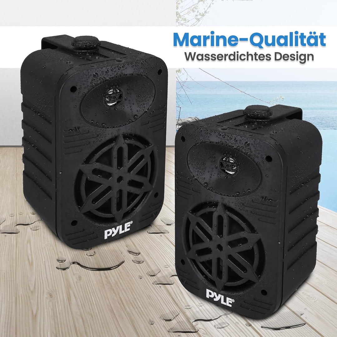 Pyle Lautsprecher Set Outdoor Indoor – 500W 4” 2-Wege Boxen wasserdicht Full Range Stereo Sound, Wet