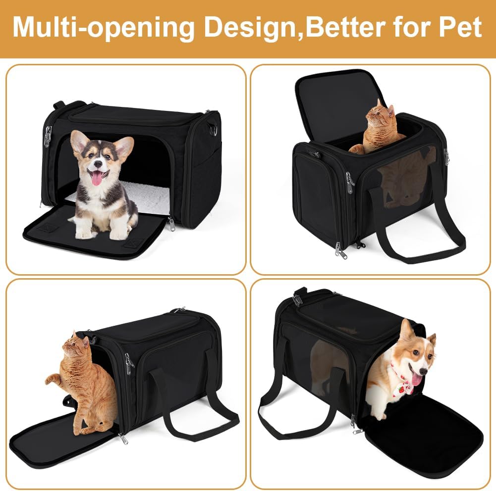 Hundebox faltbar, Hundetransportbox, Transporttasche für Katze Hund für Reise Auto Flugzeug, Leicht