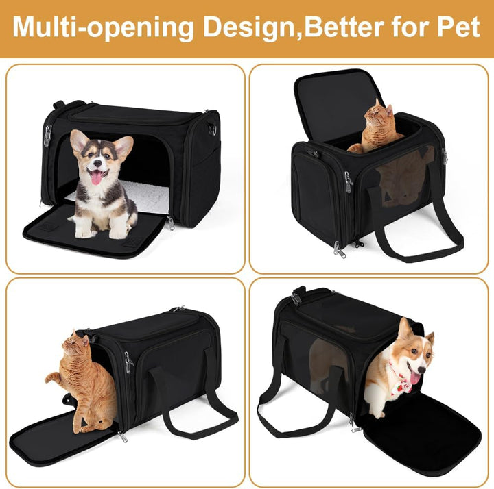 Hundebox faltbar, Hundetransportbox, Transporttasche für Katze Hund für Reise Auto Flugzeug, Leicht