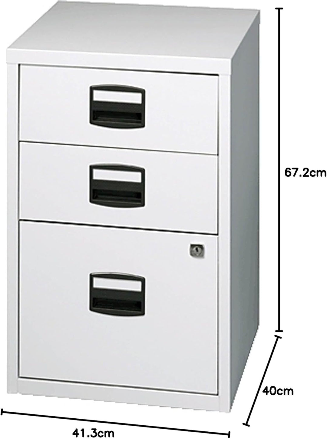 Bisley Home Beistellschrank PFA, 2 Universalschubladen, 1 HR-Schublade, Metall, 645 Lichtgrau, 40 x
