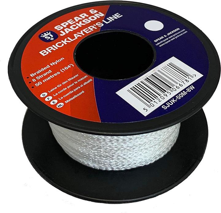 Spear & Jackson SJUK-50M-8W Maurerschnur, 50 m, Weiss, Box à 12 Stück White, White