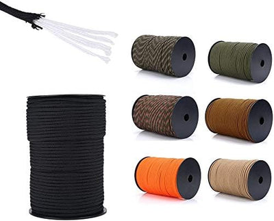 100m Paracord Rolle Seil, 4mm Flechtleine 9 Strang Fallschirm Schnur aus Polypropylen und Polyester