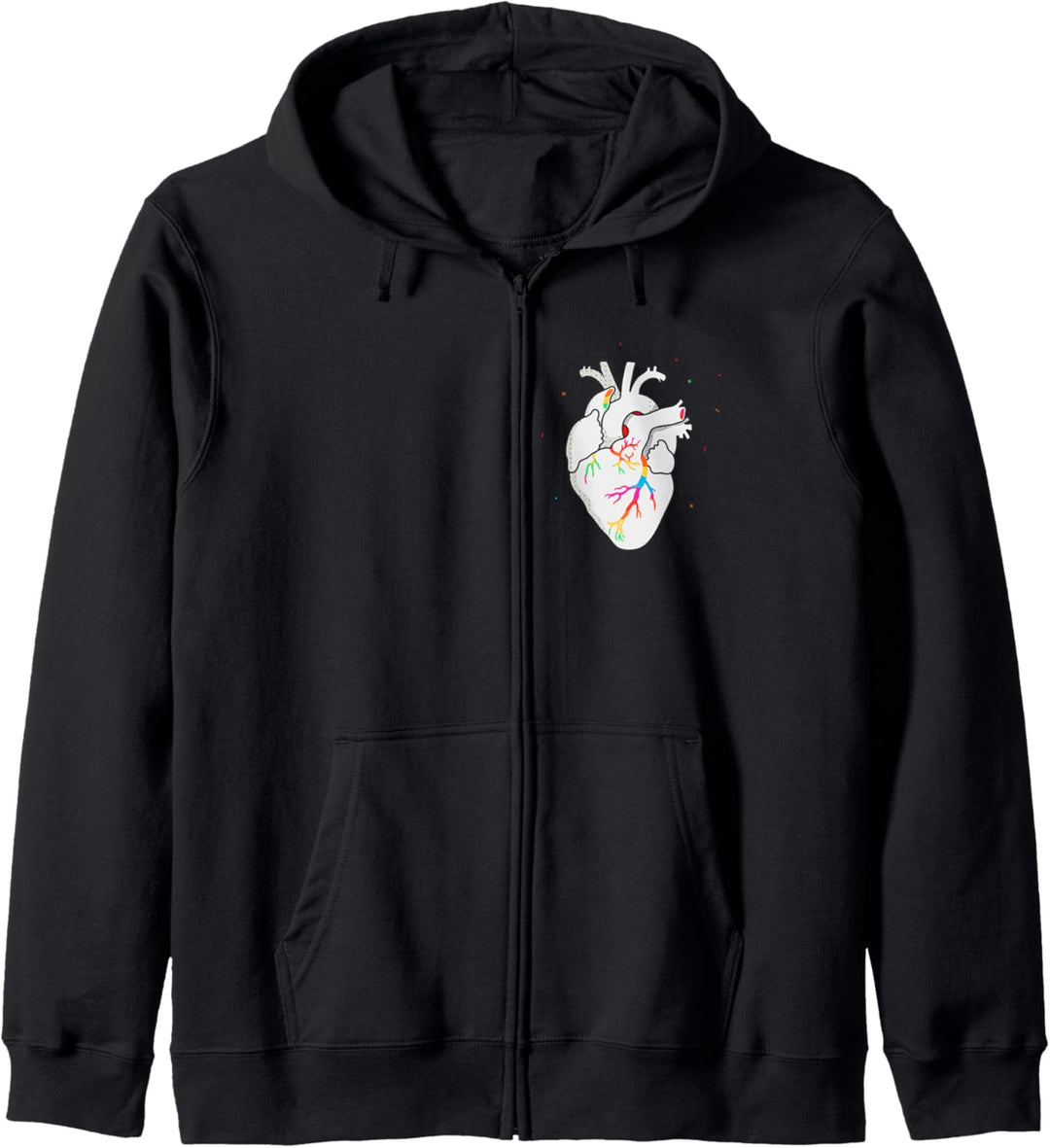 Rainbow Pride LGBT-Anatomisches Herz in der Brusttasche Kapuzenjacke