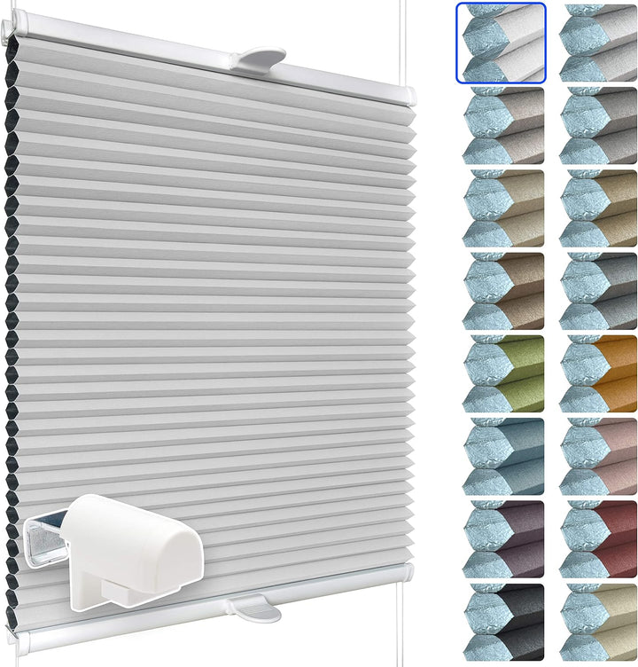 SchattenFreude Waben-Plissee für Fenster | 100% verdunkelnd/Blackout | Mit Klemm-Haltern | Klemmfix