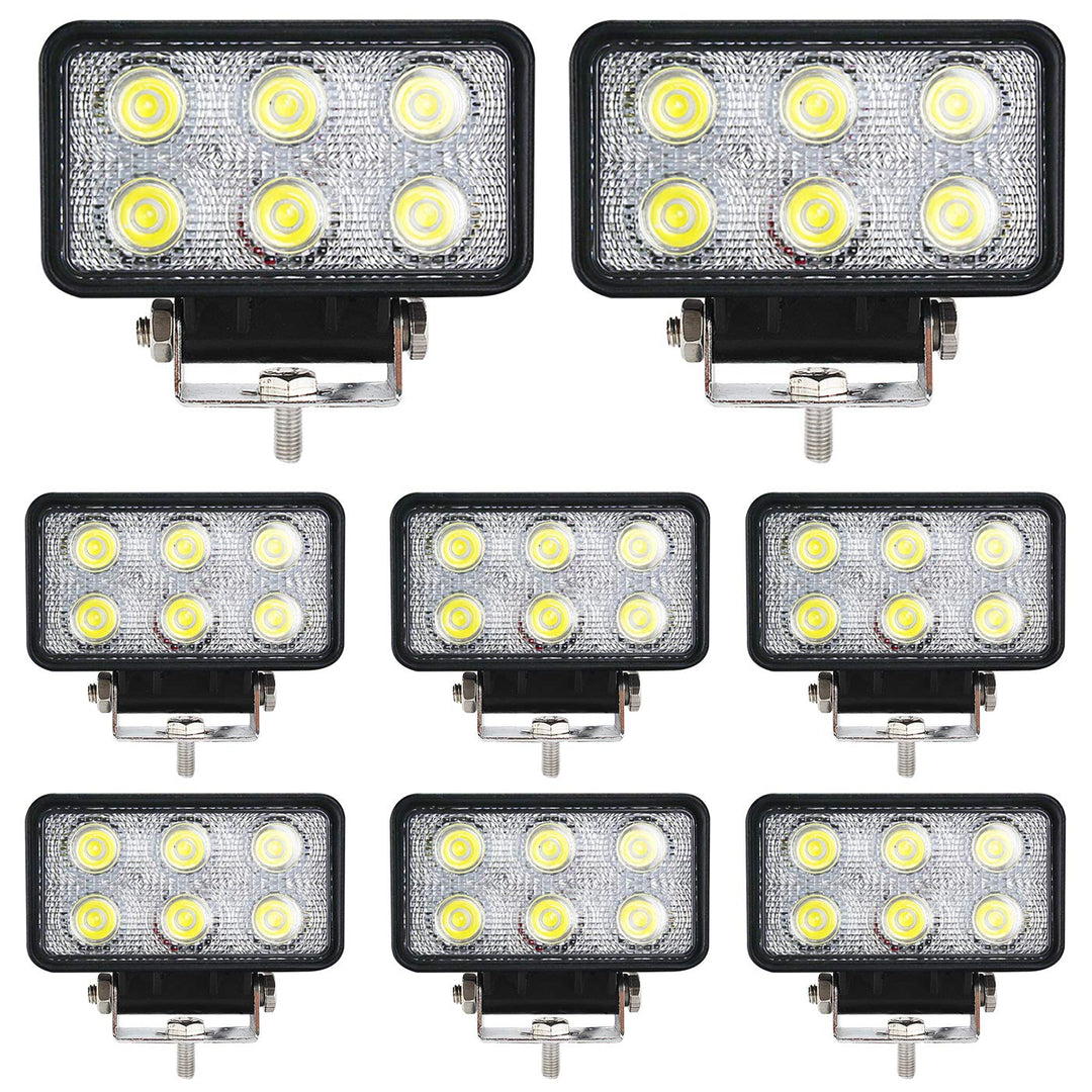BRIGHTUM 18W LED Arbeitsscheinwerfer weiss 12V 24V Flutlicht Reflektor work light Scheinwerfer Arbei