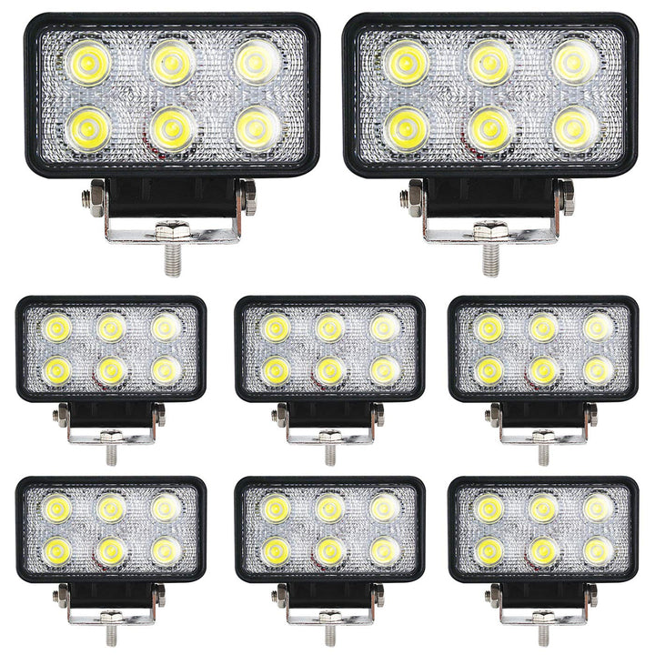 BRIGHTUM 18W LED Arbeitsscheinwerfer weiss 12V 24V Flutlicht Reflektor work light Scheinwerfer Arbei