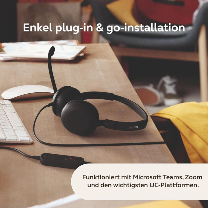 Jabra Evolve 10 Kabelgebundenes Headset mit geräuschunterdrückendem Mikrofon für PC/Laptop - USB-A-E