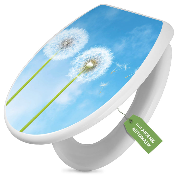 banjado Toilettendeckel mit Absenkautomatik 44,5x37cm - Soft Close Toilettensitz - WC Sitz mit Absen