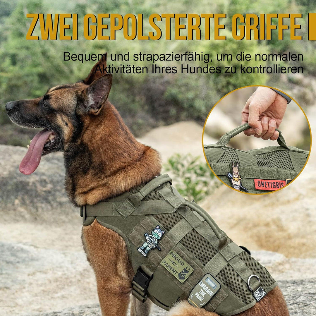 OneTigris No-Pull Hundegeschirr, AIRE MESH Einstellbar Sicherheitsgeschirr Ultra Atmungsaktiv für Gr