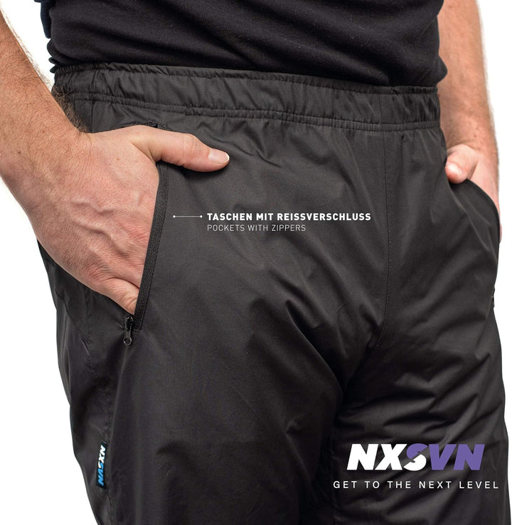 Rubberneck NXSVN Fahrrad Regenhose Atmungsaktiv, Reflektierend mit 3M Reflektoren L Schwarz, L Schwa