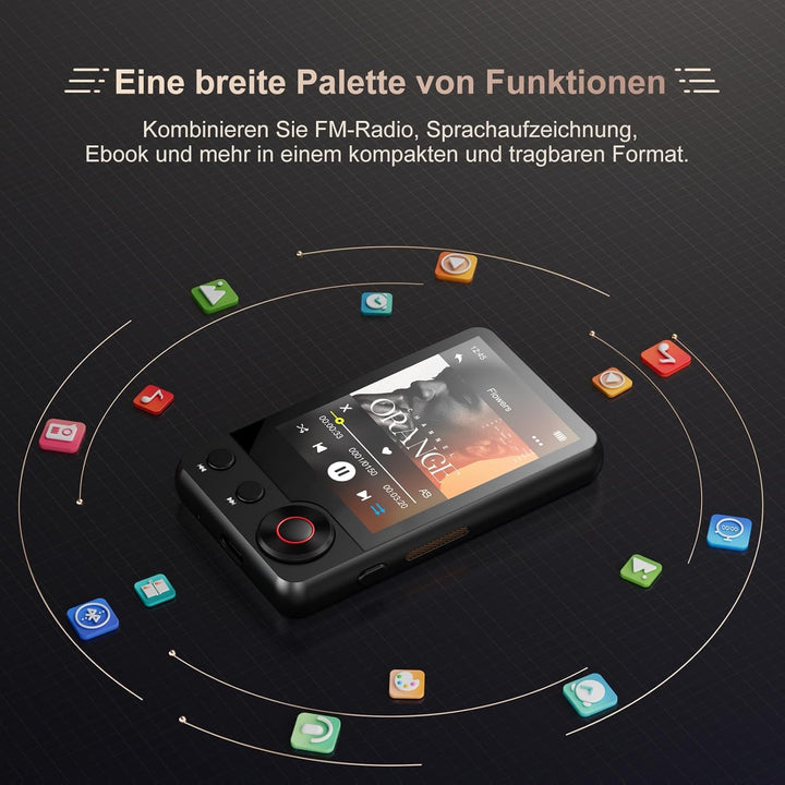 MECHEN 128GB MP3 Player mit Bluetooth 5.3, Dual Audio, 2,4 Zoll Touchscreen, Suchfunktion Verfügbar,