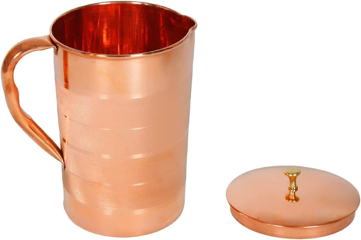 Zap impex Luxus-Krug aus reinem Kupfer mit 4 Gläsern Gold