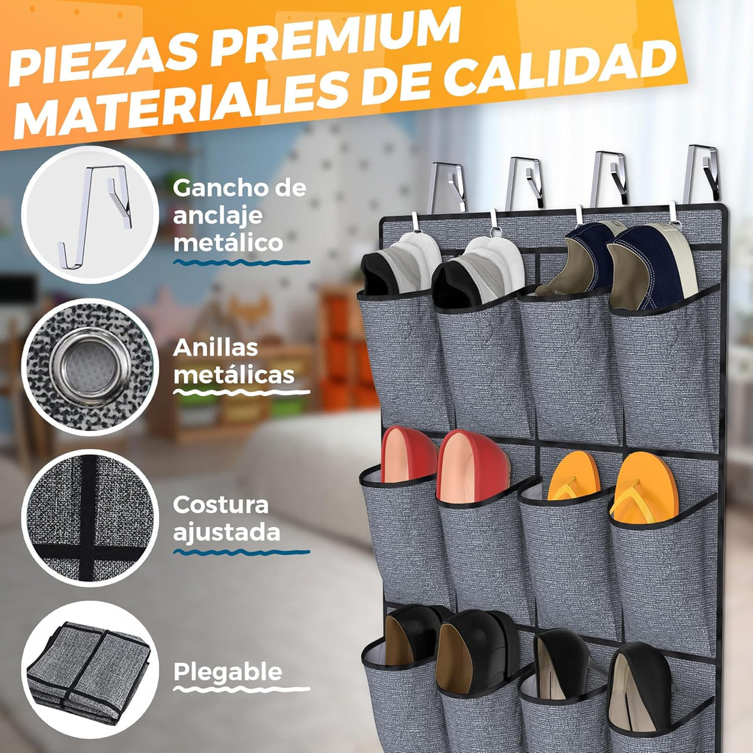 The Inventions Emporium Schuhorganizer hängend – Platzsparender Türorganizer für Schuhe, Schuhregal