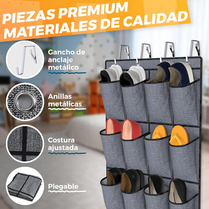 The Inventions Emporium Schuhorganizer hängend – Platzsparender Türorganizer für Schuhe, Schuhregal