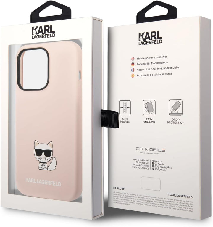 Karl Lagerfeld KLHCP14LSLCTPI Hülle für iPhone 14 Pro 6,1" hardcase Light pink Silicone Choupette Bo