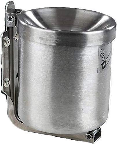 Edelstahl Kipp Wandaschenbecher 0,6 L (90 x100mm). Sicherheitsaschenbecher für Gastronomie und Zuhau
