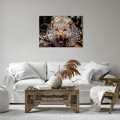 ARTTOR Bilder auf Leinwand Panther Tier Leinwandbild mit Rahmen 70x50cm Wandbilder Dekoration Wohnzi