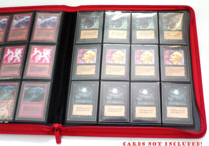 Docsmagic.de Premium Pro-Player 12-Pocket Playset Zip-Album Red - 480 Card Binder - MTG - PKM - YGO
