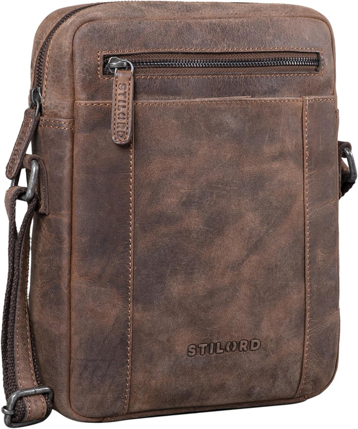 STILORD 'Fox' Herrentasche Leder Vintage Messenger Bag Männer Handtasche klein für 10,1 bis 10,5 Zol
