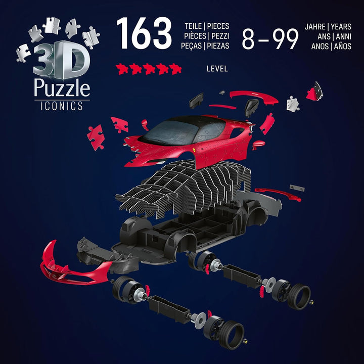 Ravensburger 3D Puzzle Iconics: 12008041 Ferrari SF90 Stradale - Der ikonische Supersportwagen aus M