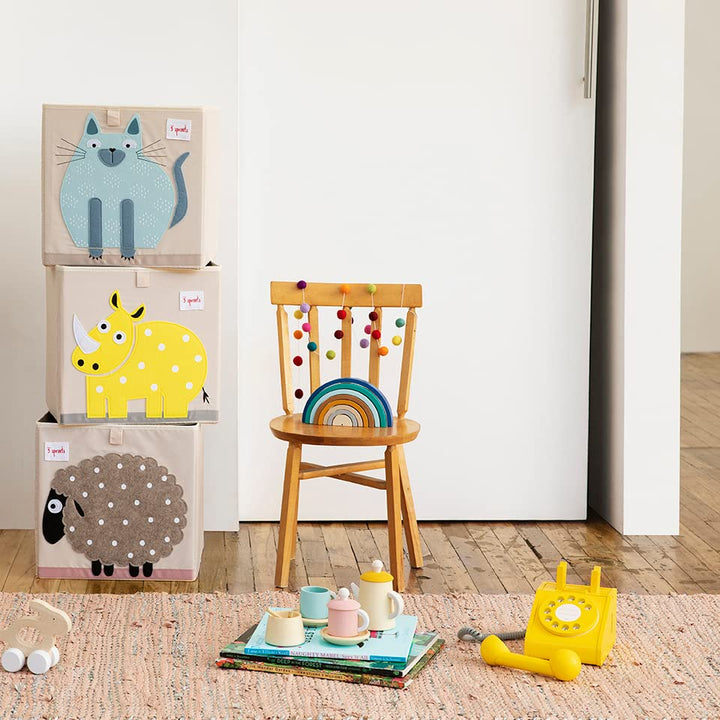 3 Sprouts, Aufbewahrungsbox Kinder mit Deckel, Spielzeugbox für Kallax Regale, Box zur Spielzeugaufb