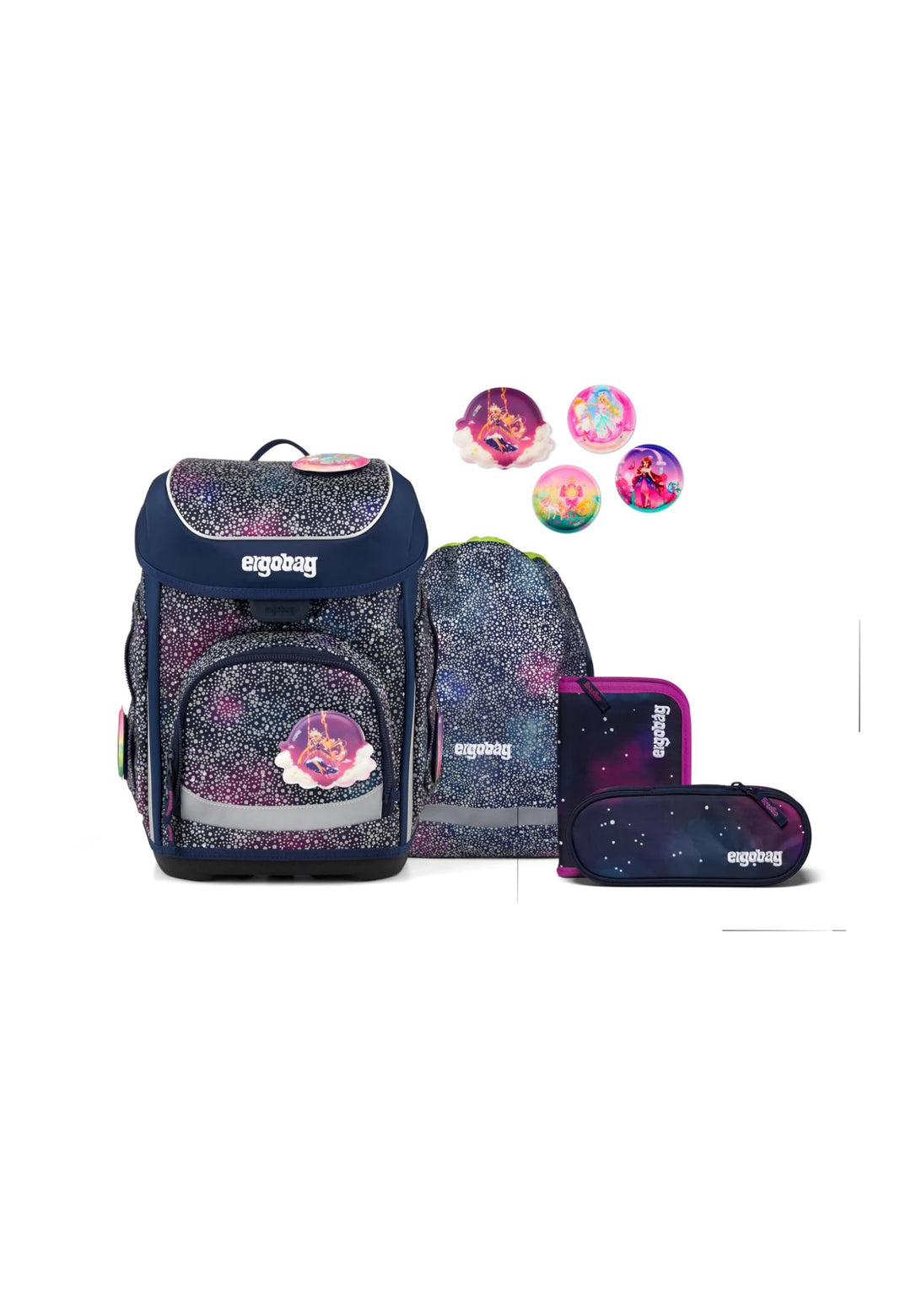 ergobag cubo Set ergonomischer Schulranzen Klassisch 5-teilig 1. Klasse Grundschule Bärlaxy - Lila E