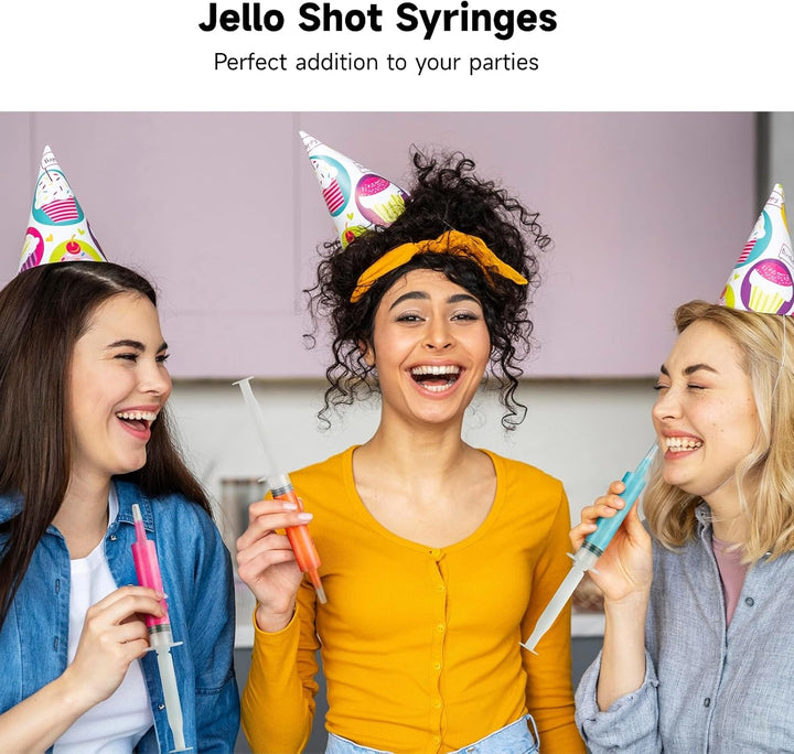 50 Stück Jelly Shot - 20ml Spritzen mit Tip Cap Wiederverwendbare Plastikspritzen für Flüssigkeiten,