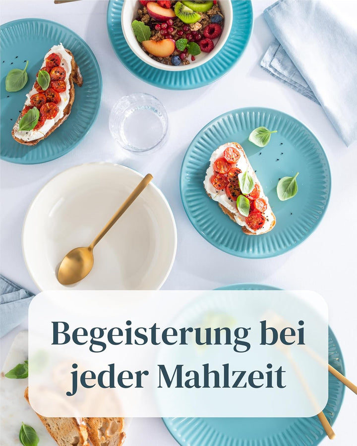 Suppenteller 6er Set Hygge Serie - Premium Steingut, Kratzfest, Für Spülmaschine, Mikrowelle - Styli