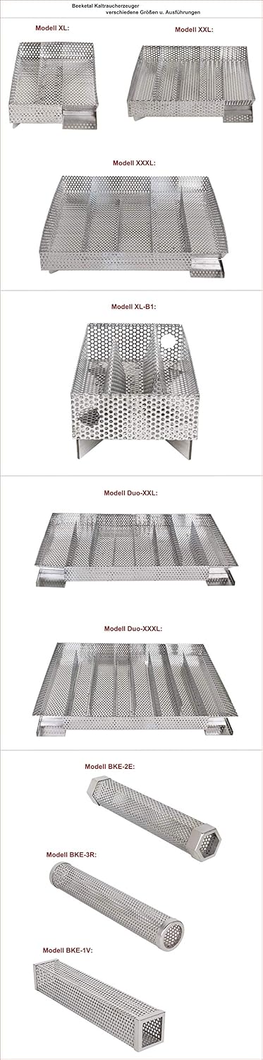 Beeketal 'Smoke XXXL' Sparbrand Kaltraucherzeuger aus V4A Edelstahl mit 5 Kammern (L/B/H) ca. 275 x