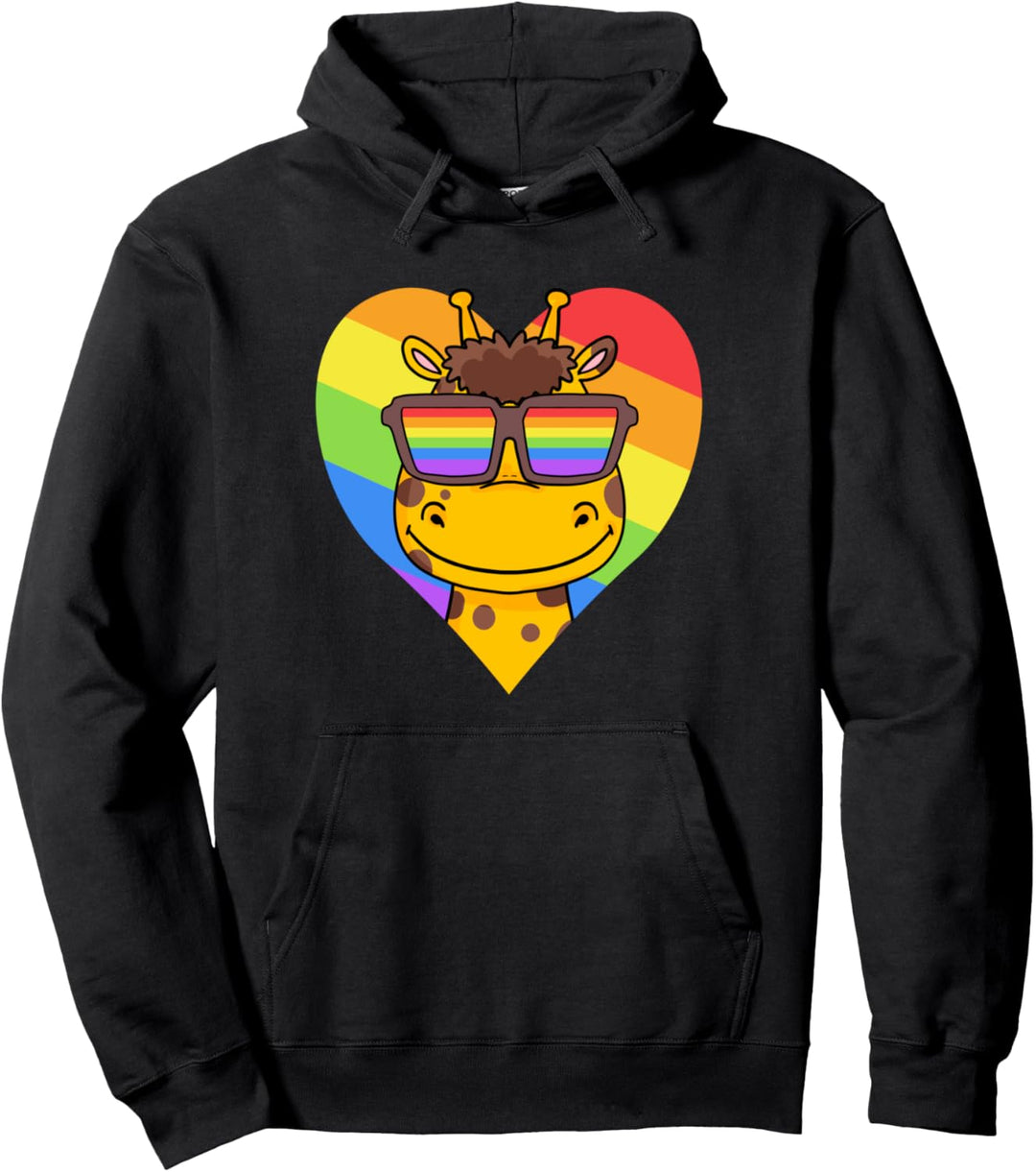 LGBT Supporter Giraffe Rainbow Gay Pride - LGBT Herz Pullover Hoodie