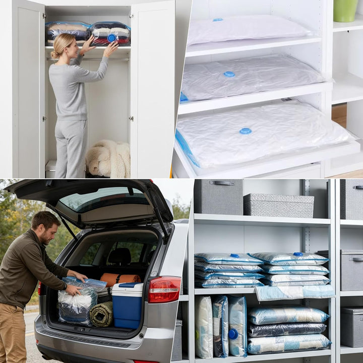 6 Stück Vakuum Beutel 100 x 80 cm für Kleidung Bettdecken | Wiederverwendbare Vacuum Storage Bags St