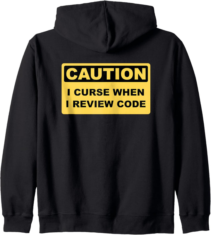 Caution I Curse When I Review Code - Lustiges Coder Design Kapuzenjacke