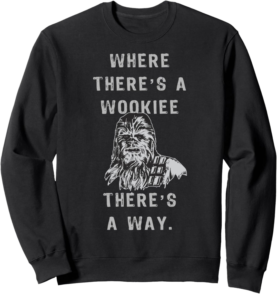 Star Wars Chewie There's A Way Text Portrait Sweatshirt