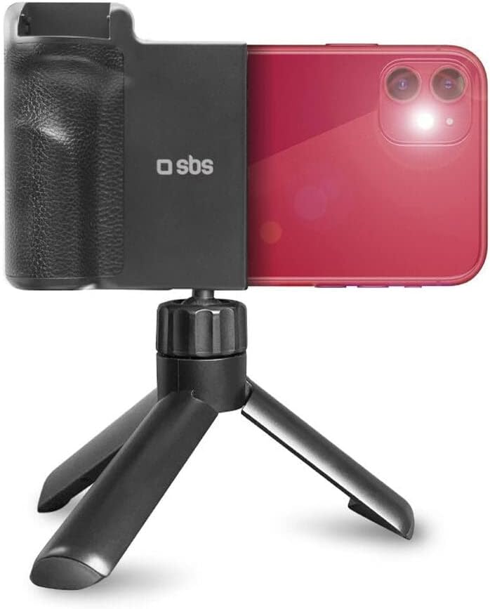 SBS Handy Stativ mit Fernbedienung - Drehbares Stativ für Smartphone - Dreibein Stativ mit Fernauslö