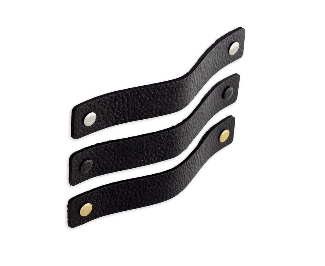 Brute Strength - Ledergriffe für Möbel - Schwarz - 48 Stück - 16,5 x 2,5 cm - Schrankgriff, Türgriff