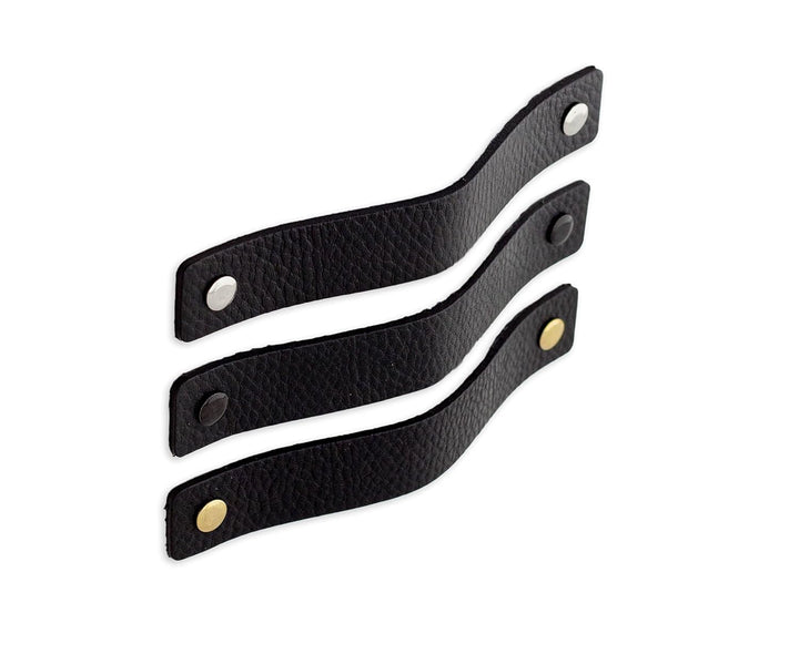 Brute Strength - Ledergriffe für Möbel - Schwarz - 48 Stück - 16,5 x 2,5 cm - Schrankgriff, Türgriff