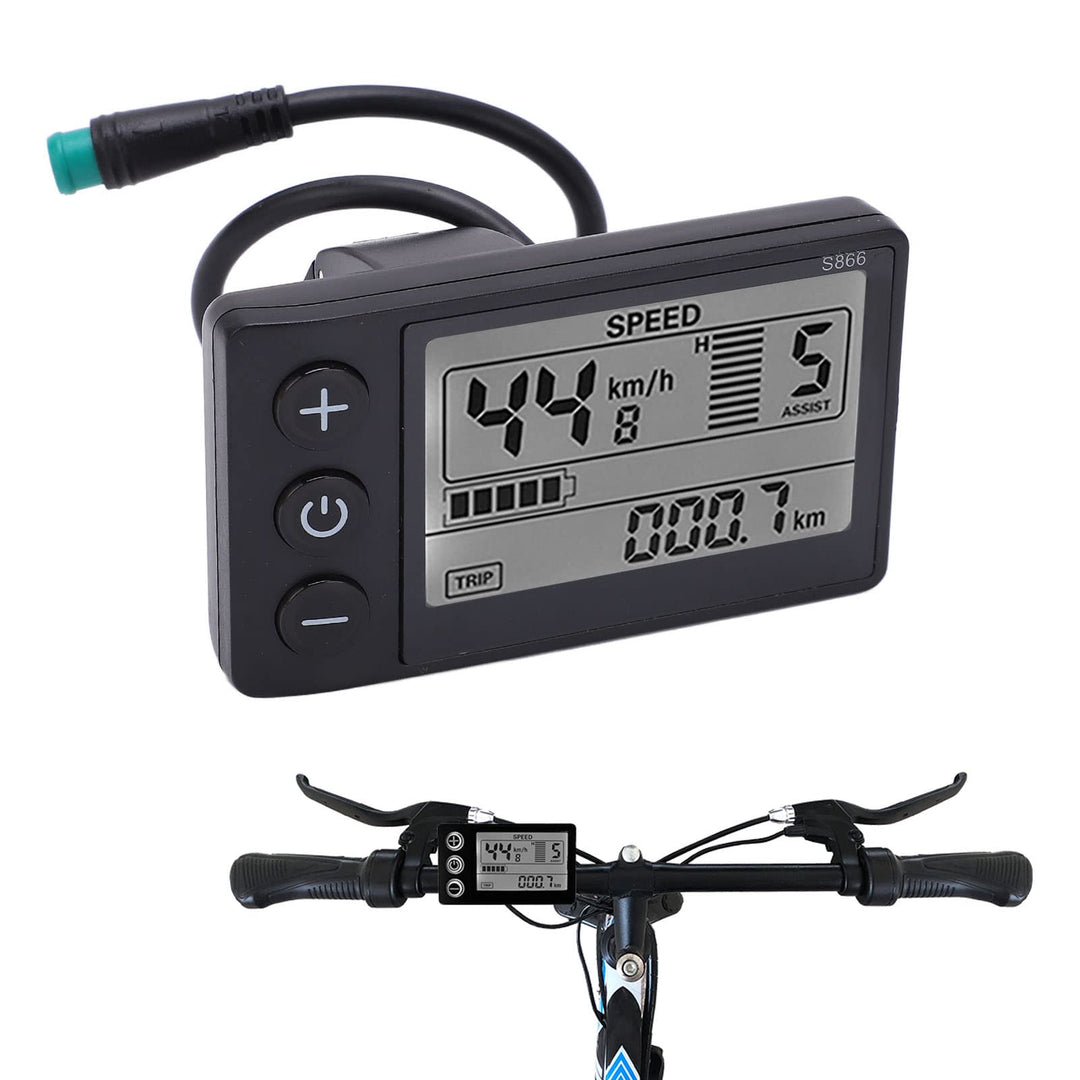 Dioche Elektrofahrrad Display, Elektrofahrrad S866 LCD-Anzeige 24 V, 36 V, 48 V, Bedienfeld mit wass