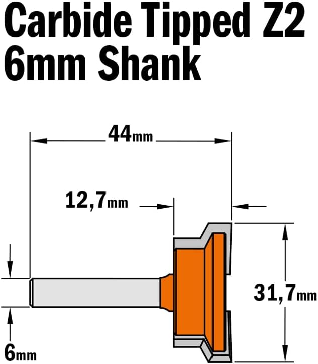 CMT Orange Tools 755.002.11 – Erdbeere für Schubladen Z 2 HM S 6 D 31.7 x 12.7