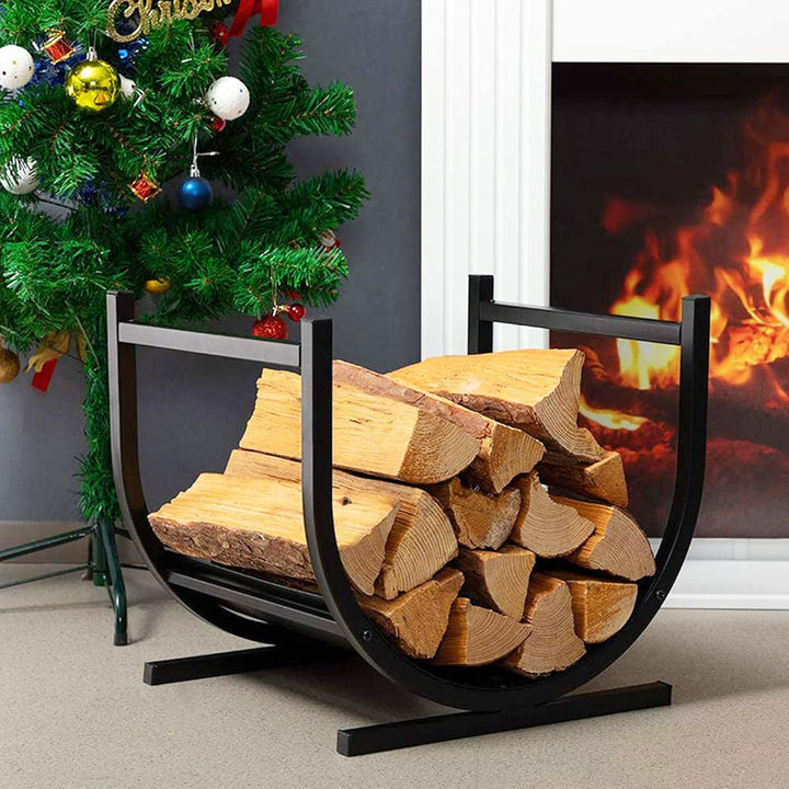 Froadp 44x37x40cm Kaminholzregal Metall Holzlager für Holzscheite Stapelhilfe Brennholzregal Aussen