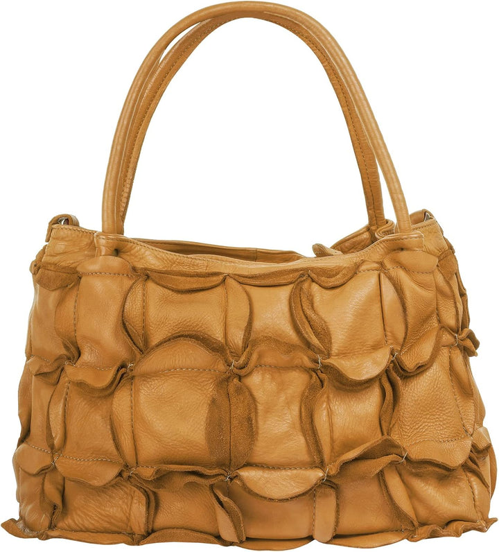 Samantha Look Shopper Echt Leder Damen | Made in Italy, Geräumige Vintage Schultertasche mit Reissve