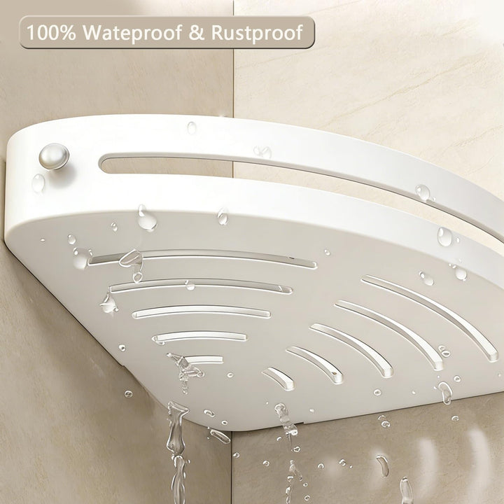 Weiss Duschablage Ecke 2er-Set, Duschregal Ohne Bohren Ecke Duschregal aus Kunststoff Shampoo Halter