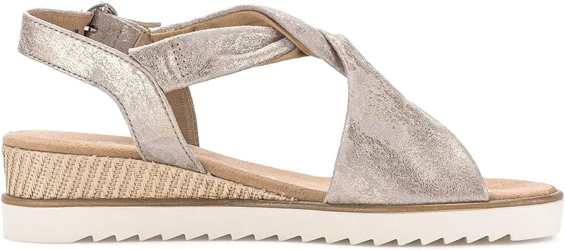 Gabor Damen Keilsandalen | Frauen Sandalen | Moderate Mehrweite (G) 38 EU Beige Muschel, 38 EU Beige