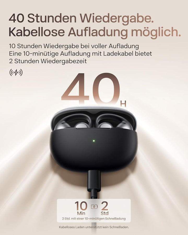 SHOKZ OpenDots ONE Open Ear Kopfhörer, Premium Dolby Audio, Clip On Earbuds mit Mikrofon, Bluetooth
